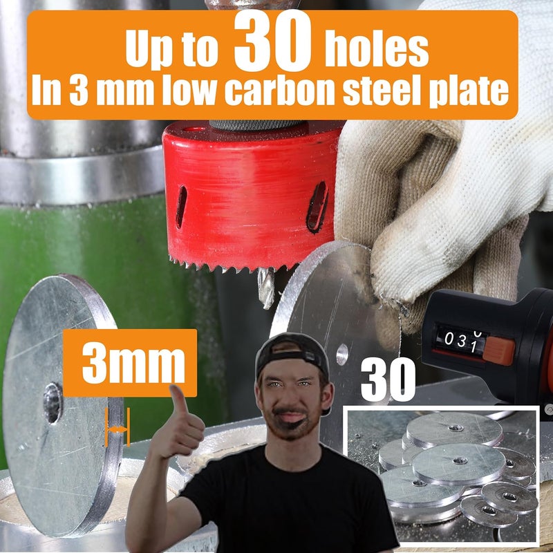 wowsupm 9-27/32” HSS Bi Metal Hole Saw Cutter with Arbor Heavy Duty Hole Saw Bit for Wood Drywall Plastic Aluminum Mild Steel Iron Metal Stainless Steel - Image 2